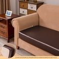 thumbnail image 3 of PU Leather Couch Cushion Cover Sofa Cushion Slipcover, Stretch Elastic Waterproof Chair Seat Slipcover Furniture Protector(Sofa/3-seater,Brown), 3 of 9