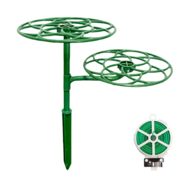 Soporte para plantas shamjiam anillo de soporte para flores 2 niveles con alambre