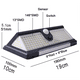 thumbnail image 2 of Piezas de luces solares 190 LEDs Patio Tres lados Iluminación Luces del sensor del cuerpo humano, Iluminación de cercas de carreteras Adepaton CPB-US-DYP706, 2 of 5