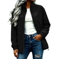 thumbnail image 2 of XUNKUSGA Rain Jacket Women Waterproof Fashion Full Zip Stand Collar Womens Windbreaker Jacket Casual Loose Women Rain Jacket with Adjustable Hem Drawstring,Black,2XL, 2 of 9