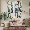 thumbnail image 6 of Blueberry Spring Leaves Kitchen Curtains 63 Inch Length, Beige Botanical Branches Tiers Curtains for Living Room Berdoom Bathroom, Light Filtering Drapes Window Treatment 2 Panels 42"Wx63"L, 6 of 8