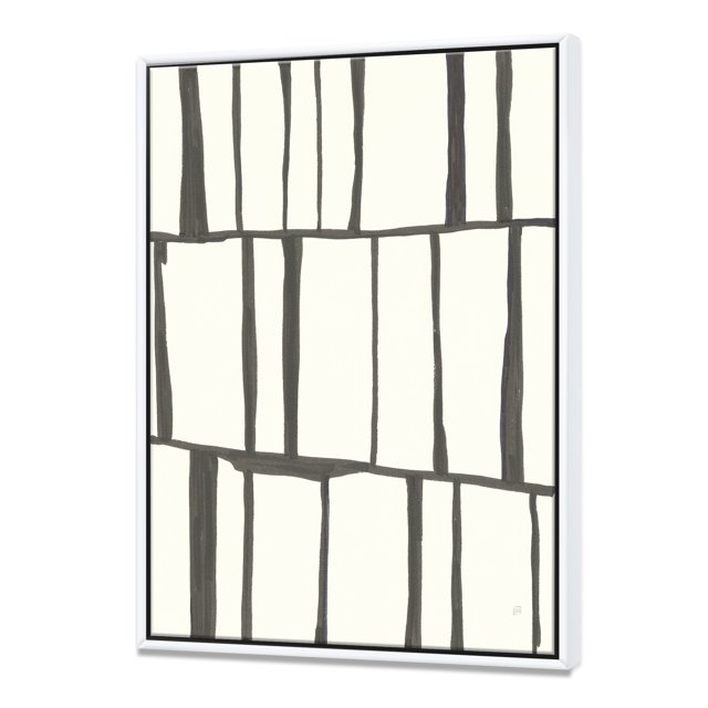 minimalist black and white I - Transitional Framed Canvas