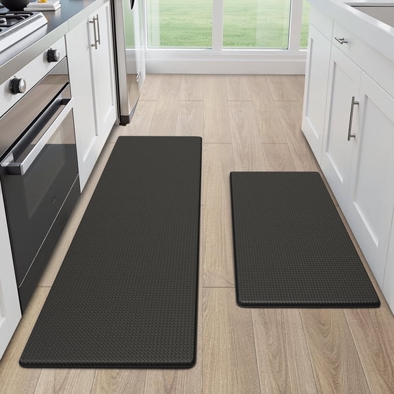 GALMAXS7 Kitchen Rugs and Mats Kitchen Mat Anti Fatigue Mats for kitchen, Non Slips Kitchen Floor Mat for Standing, 17"x29" 17"x47", Black