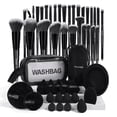 thumbnail image 1 of Brochas de maquillaje MAANGE, 49 unidades, kit de maquillaje con bolsa y batidora, 1 of 9