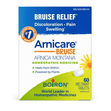 Boiron Arnicare Bruise Tablets, Homeopathic Medicine for Bruise Relief, Discoloration, Pain and Swelling, 60 Tablets