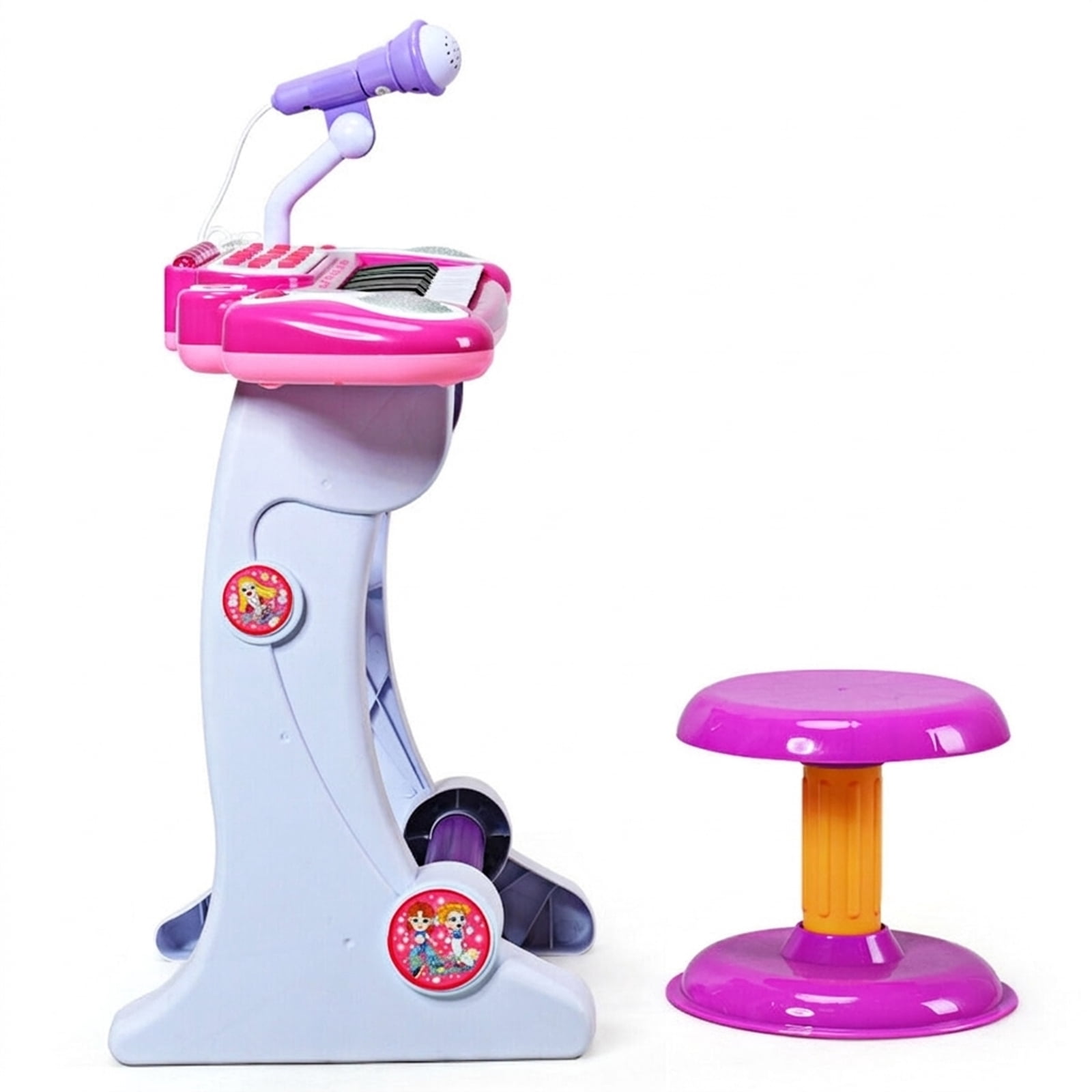 Redsmile 37-Key Kids Piano Keyboard with Microphone and Recording plus Matching Stool for Toddlers to Sing and Play at Home, Pink