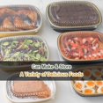 thumbnail image 4 of Oval Aluminum Foil Catering Trays with Lids (5 Pack) – 2X Thicker Heavy Duty Black Serving Platters for Parties, Catering, Takeout & Food Service, 68oz, 4 of 4