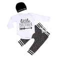 thumbnail image 3 of Bébé 3PCS Tenue Ensemble Manches Longues Lettre Romper Pantalons Chapeau Bonnet, 3 of 9