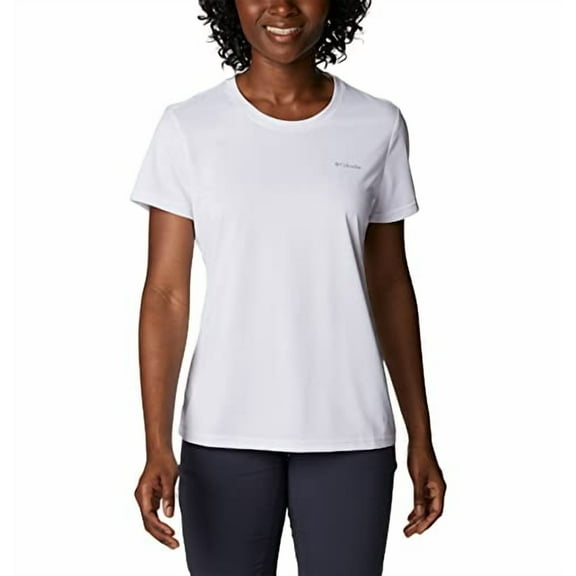 Columbia Women's Hike Short Sleeve Crew, White, Size L