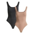 thumbnail image 5 of Joyspun Women's Seamless Slimming Square Neck Tank Bodysuit, 2-Pack, Sizes S-3XL, 5 of 8