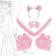 thumbnail image 2 of Diadema con orejas de gatito, pajarita, patas, guantes y cola, disfraz para carnavales Rosa, 2 of 9