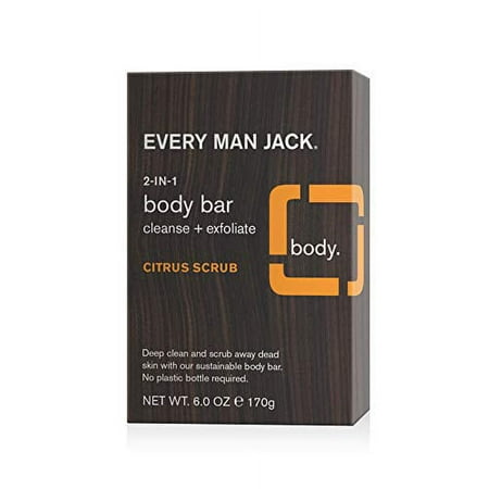 Every Man Jack 2-in-1 Body Bar, Citrus Scrubs, 6oz