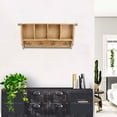 thumbnail image 3 of Contemporary Home Living Wooden Wall Hanging Organizer with Double Prong Hangers - 29.5" - Brown, 3 of 6