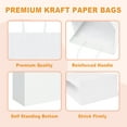 thumbnail image 3 of BagDream 100 Pack White Gift Bags with Handle, 5.25x3.75x8" Small Kraft Paper Bags for Birthday Wedding Party Favors Grocery Retail Business, 3 of 8