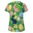 thumbnail image 5 of Laipiong Women's Easter Scrub Tops 2026 Trendy Funny Cute Egg Graphic Short Sleeve V Neck T Shirt Holiday Casual Going Out Beach Vacation Clothes, 5 of 5