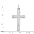 thumbnail image 2 of 925 Sterling Silver Solid Polished back Polished and satin Religious Faith Cross Pendant Necklace 34x20mm Wide Pendant f, 2 of 2
