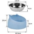 thumbnail image 2 of Comederos azules para gatos, comedero de acero inoxidable de 200 ml para mascotas, comedero antivómito para gatos, comedero antideslizante para perros/gatos con soporte elevado inclinado a 15°, comede, 2 of 5