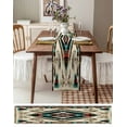 thumbnail image 3 of Ldtrchee Boho Red Teal Brown Table Runner 70 Inches, Southwestern Country Geometric Bed Runner Dresser Scarves Tabletop for Indoor Outdoor Parties/Ceremony/Banquet, 13" x 70", 3 of 8
