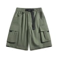 thumbnail image 2 of Aimik Techwear Cargo Shorts for Men Belted Waist Flap Pockets Mens Outdoor Shorts Summer Functional Shorts for Hiking or Travel, 2 of 5