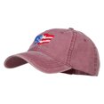 thumbnail image 2 of Wave Heart USA Flag Embroidered Washed Cap - Maroon OSFM, 2 of 5