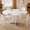 White, variant on Virans 59" Extendable Round Dining Table for 4-8 , Modern Kitchen Oval Dining Table, Space Saving, Wooden Tabletop & Base, Walnut