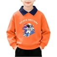 thumbnail image 3 of Falkdiz Long Sleeve Shirts for Boys Comfy Outdoor Pullover Polo Graphic Collar Casual Boys Tshirts,Orange,Size: 2-3, 3 of 8