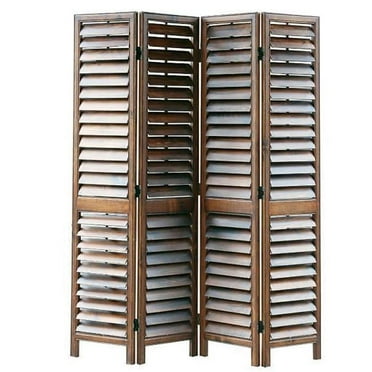 Wayborn Venetian Room Divider 72"Wx84"H Wood in Walnut Brown