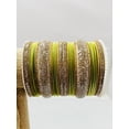 thumbnail image 3 of Gold & Light Green Color Rhinestone Bangles, 3 of 4