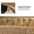 thumbnail image 5 of 56" Boho Rattan Storage Bench Flip-Top Upholstered Bed Foot Stool Roll Arm Solid Wood Legs Hallway End of Bed Natural, 5 of 7