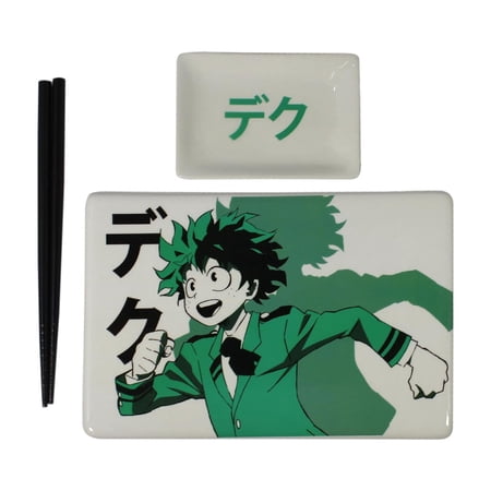 My Hero Academia Deku Sushi Plate Set | Sushi Plate, Soy Sauce Dish, & Chopsticks
