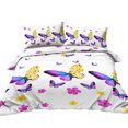 CHNGSNG Elegant Purple Wildflower Bedding Sets 3 Piece Flower Design