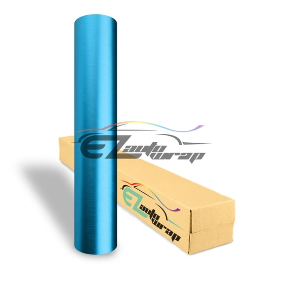 EZAUTOWRAP Matte Satin Chrome Aluminium Light Blue Car Vinyl Wrap Vehicle Sticker Decal Film Sheet Decoration With Air Release Technology
