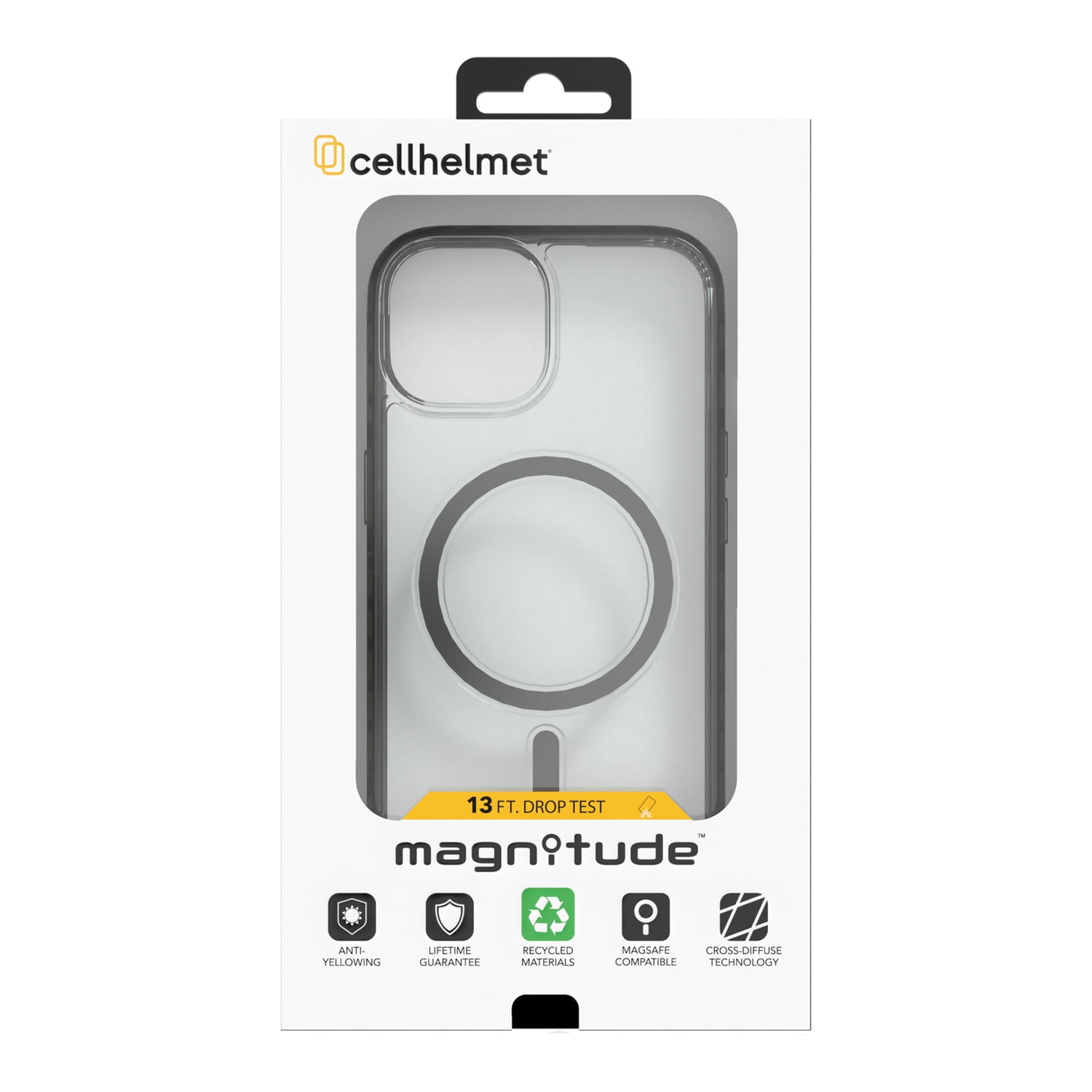 cellhelmet Magnitude Series MagSafe-Compatible Case, iPhone 15, Onyx Black