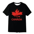 thumbnail image 4 of Tfken Toddler Boy Canada Day Crew Neck Short Sleeve Tops Flag Print Breathable Soft Tee Black Size 3-4 Years, 4 of 4