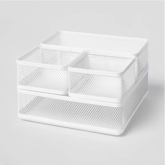 Mesh Desk Organizer White