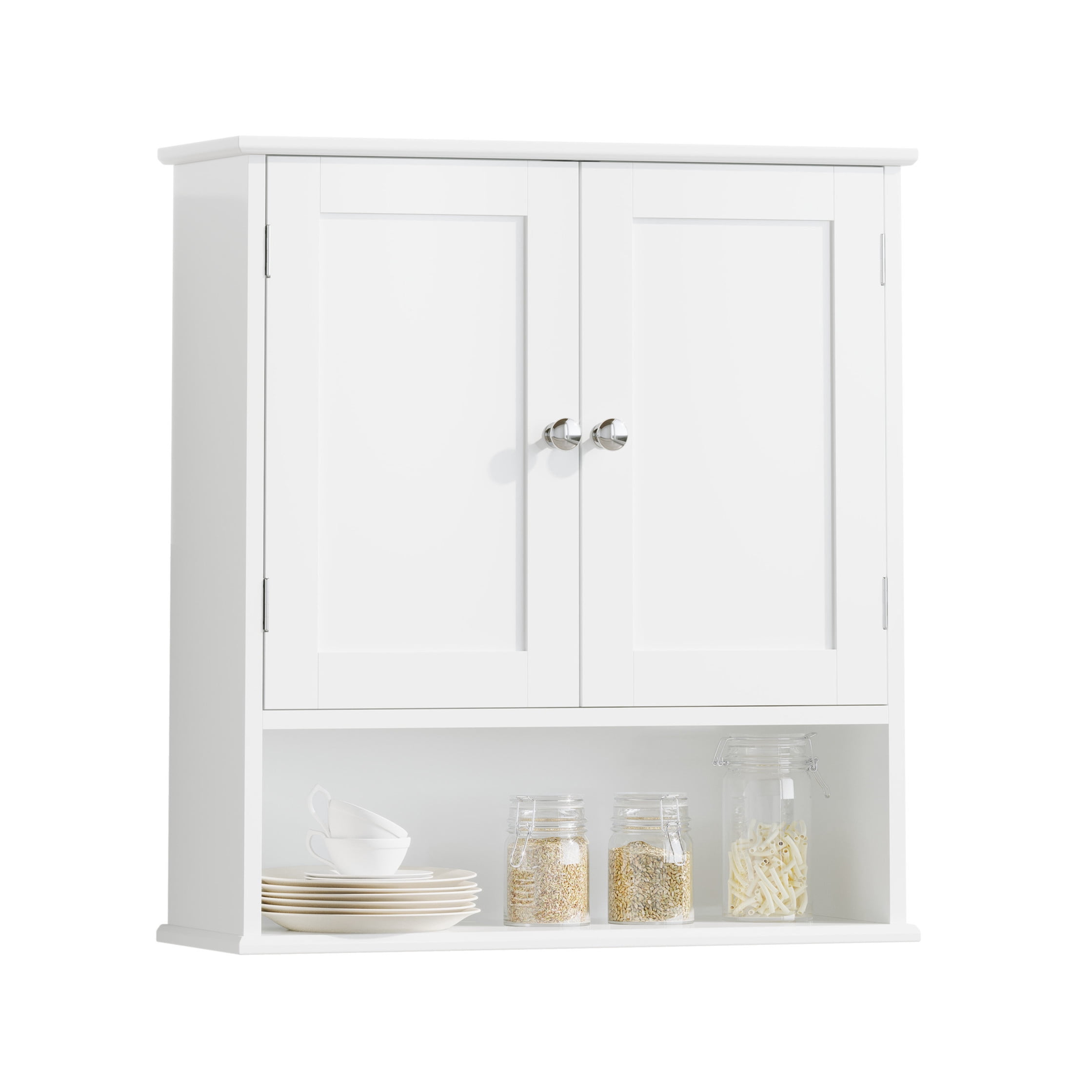 Noble House 26" Bathroom Wall Cabinet with Door, Adjustable Shelves, 3-Tier Wall Mounted Medicine Cabinet, White