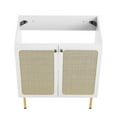 thumbnail image 5 of Modway Chaucer 30" Wood & Rattan Bathroom Vanity Cabinet in White, 5 of 10