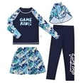 thumbnail image 3 of HSMQHJWE Boys Long Sleeve Swimsuit Teenager Bathing Suit Rash Guard 4 Piece Set Swimwear Size 2-16Y, 3 of 6