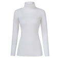 thumbnail image 6 of Women Long Sleeve Sweatshirt,Stretchable Knit Slim Fit Solid Sweater Apricot, 6 of 9