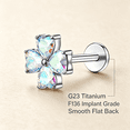 thumbnail image 2 of DESIGNICE G23 Titanium Flat Back Earrings Studs 18G 16G F136 Implant Grade Titanium Labrets Press Fit Threadless Push"Dainty Cartilage Conch Lobe Lip Tragus Piercing Jewelry, 2 of 5