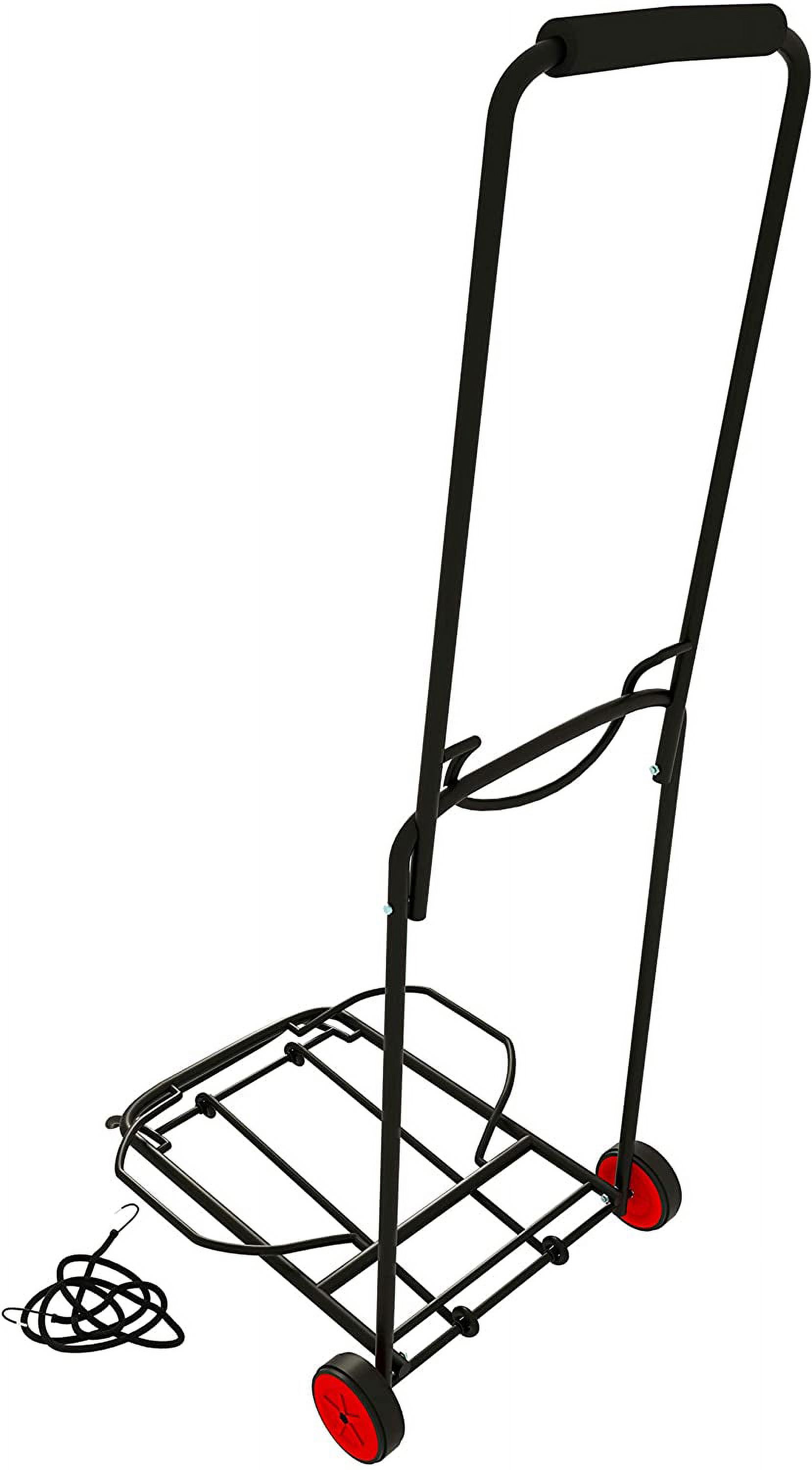 ISOP Folding Dolly Cart - Hand Truck - Compact Lightest Trolley - 2 Wheels, 80 lb, Elastic Cord Included - image 5 of 8