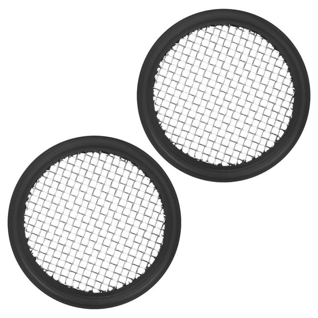 Uxcell 2-Pack 10 Malla FKM Junta Sanitaria de 2 Pulgadas con Pantalla de Acero Inoxidable Junta Tri-clover Negra