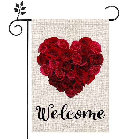 2025 & CISIL Valentine's Day Garden Flag 12 X 18 Inches Double Sided Love Dwarf Outdoor Vertical Farmhouse- Rural Festival Garden Decoration