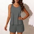 thumbnail image 5 of Ailaofu Women's Built in Bra Two Piece Swimsuit Shirt and Board Shorts with Pockets, 5 of 7