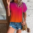 thumbnail image 2 of Brglopf Womens Tops Eyelet Embroidery Summer Crewneck Curved Hem Blouse 2025 Loose Casual Short Sleeve Trendy T Shirts(Orange,XXL), 2 of 7