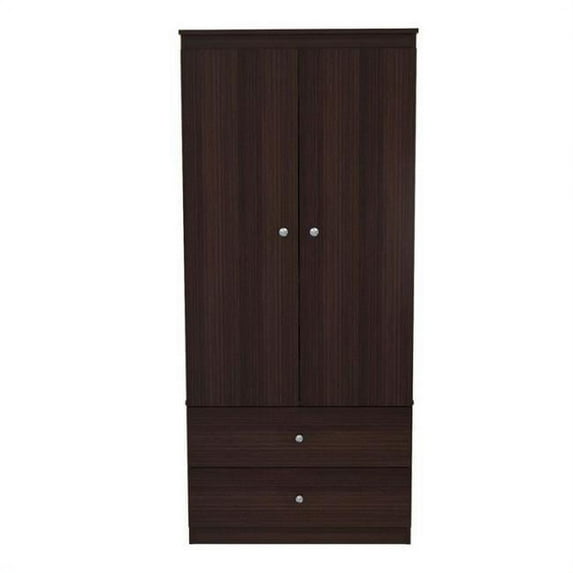 2 Door 2 Drawer TV Stand, Espresso & Wengue - 31.5 x 20.5 x 71 in.