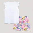 thumbnail image 4 of mgoYE Toddler Girls Clothes Toddler Girl Summer Short Outfit Sets Cotton Short Sleeve Graphic Tees Animal Print Tops Tees Shorts Clothing Sets Playwear Beach Outfits|White 5-6 Years, 4 of 7