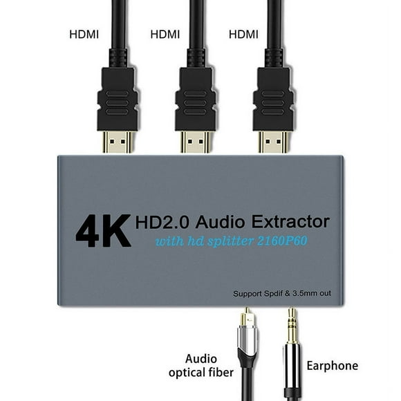 4K HDMI Audio Extractor/Splitter - HDMI 1x2, SPDIF, 3.5mm, HDCP 2.2