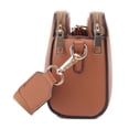 thumbnail image 3 of Bandolera EVVE Trendy con triple cremallera pequeña de piel vegana color tostado, 3 of 6