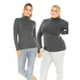 thumbnail image 2 of Stretch Is Comfort Women's Plus Oh so Soft Long Sleeve Mock Neck Top | Adult Xlarge-4x, 2 of 6